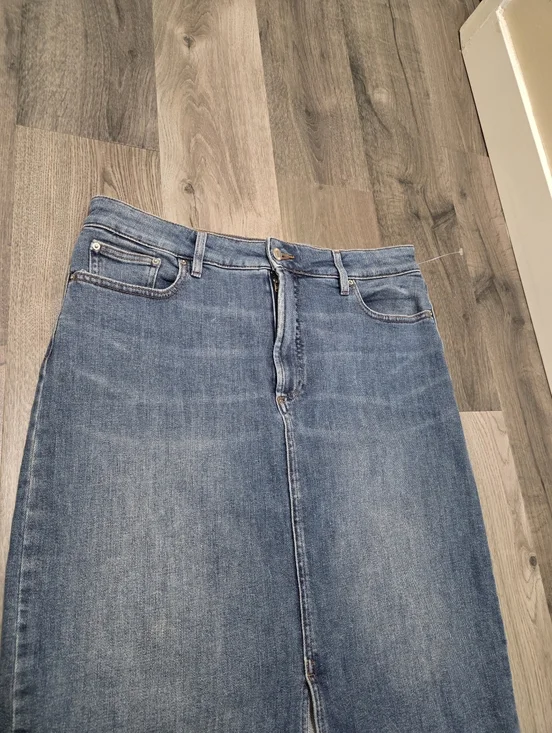 Ricki's Cotton Blend Blue Denim Midi Skirt - Picture 2 of 8